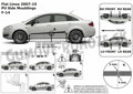 Fiat Linea od 2007 - ochranné lišty dverí