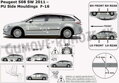 Peugeot 508 od 2011 - ochranné lišty dverí