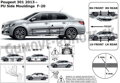 Peugeot 301 od 2012 - ochranné lišty dverí