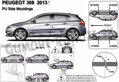 Peugeot 308 Htb od 2013 - ochranné lišty dverí