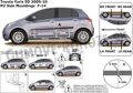 Toyota Yaris 5-dverí 2005-2011 - ochranné lišty dverí