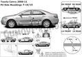 Toyota Camry 2006-2011 - ochranné lišty dverí