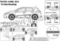 Toyota Auris Htb od 2012 - ochranné lišty dverí