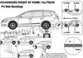 VW Passat B7 Alltrack 2010-2014 - ochranné lišty dverí