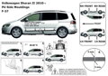 VW Sharan od 2010 - ochranné lišty dverí