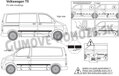VW Transporter T5 Short 2003-2015 - ochranné lišty dverí