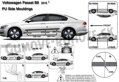VW Passat B8 Sedan od 2014 - ochranné lišty dverí