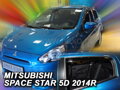 Mitsubishi Space Star 2012-2018 (so zadnými) - deflektory Heko