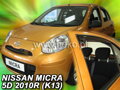 Nissan Micra 2010-2016 (so zadnými) - deflektory Heko