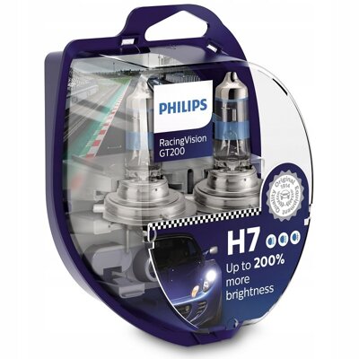 Autožiarovky Philips RacingVison GT200 H7 +200% (2 ks)