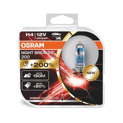 Autožiarovky Osram Night Breaker Laser 200 H4 +200% (2 ks)
