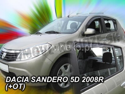 Dacia Sandero 2008-2012 (so zadnými) - deflektory Heko