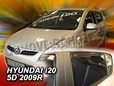 Hyundai i20 5-dverí 2008-2014 (so zadnými) - deflektory Heko