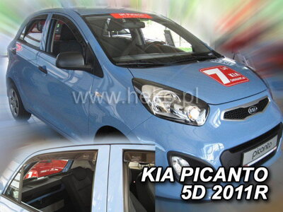 Kia Picanto 5-dverí 2011-2017 (so zadnými) - deflektory Heko