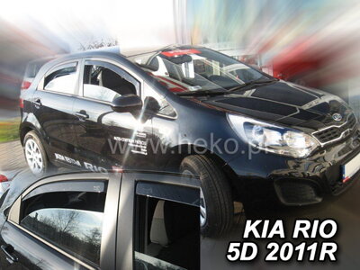 Kia Rio Htb 2011-2017 (so zadnými) - deflektory Heko