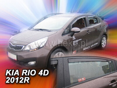 Kia Rio Sedan 2012-2017 (so zadnými) - deflektory Heko