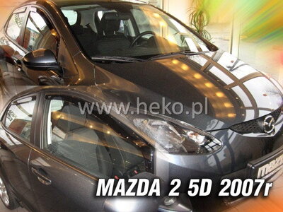 Mazda 2 2007-2009 (so zadnými) - deflektory Heko