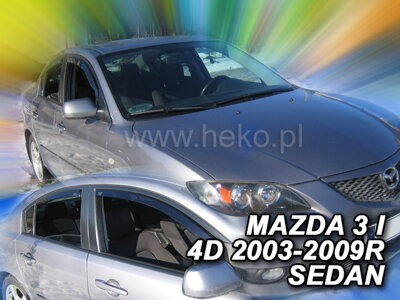 Mazda 3 Sedan 2003-2009 (so zadnými) - deflektory Heko