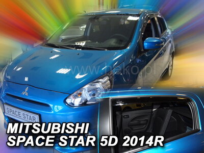 Mitsubishi Space Star 2012-2018 (so zadnými) - deflektory Heko