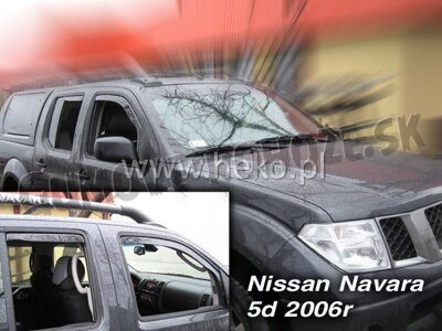 Nissan Navara 2005-2014 (so zadnými) - deflektory Heko