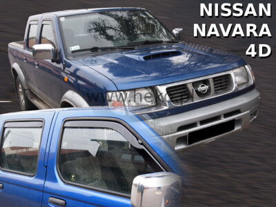 Nissan Navara 2001-2005 (so zadnými) - deflektory Heko