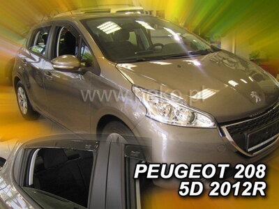 Peugeot 208 5-dverí 2012-2019 (so zadnými) - deflektory Heko