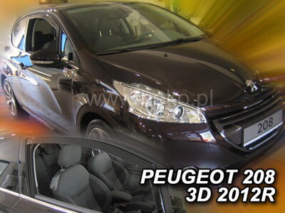 Peugeot 208 3-dvere 2012-2019 (predné) - deflektory Heko