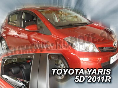 Toyota Yaris 5-dverí 2011-2020 (so zadnými) - deflektory Heko