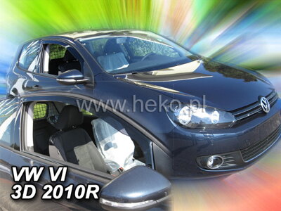 VW Golf VI 3-dvere 2008-2012 (predné) - deflektory Heko