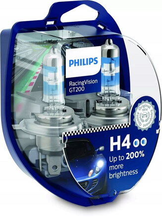 Autožiarovky Philips RacingVison GT200 H4 +200% (2 ks)