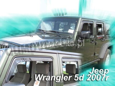 Jeep Wrangler JK 2007-2018 (so zadnými) - deflektory Heko
