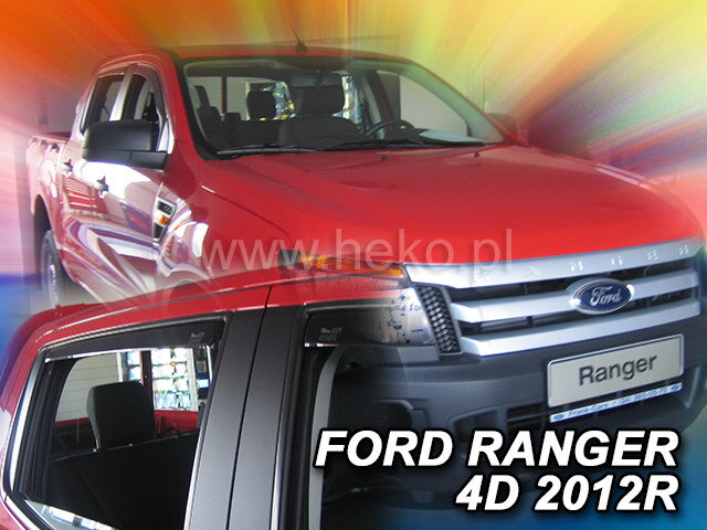 Ford Ranger 4-dvere od 2012 (so zadnými) - deflektory Heko Ford Ranger 4-dvere od 2012 (so zadnými) - deflektory Heko