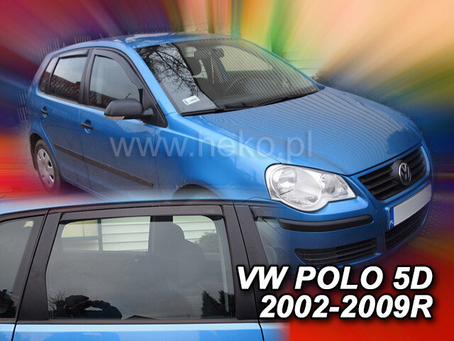 VW Polo 5-dverí 2002-2009 (so zadnými) - deflektory Heko VW Polo 5-dverí 2002-2009 (so zadnými) - deflektory Heko